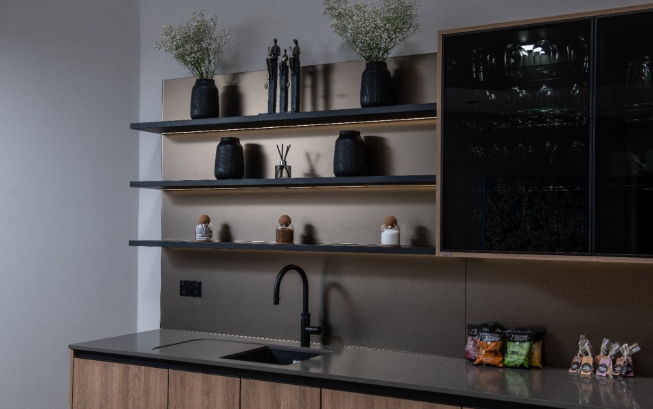 Close up of bar area