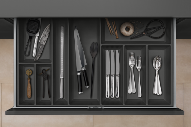 Grey Cutlery Tray