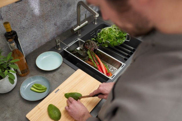 Blanco sink, tap and drainer